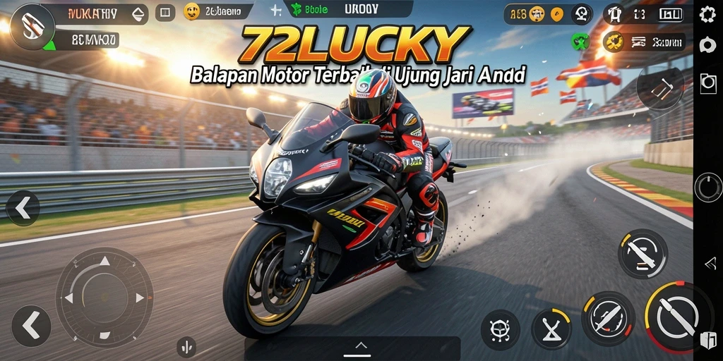 Menampilkan gameplay seru balapan motor di 72LUCKY.