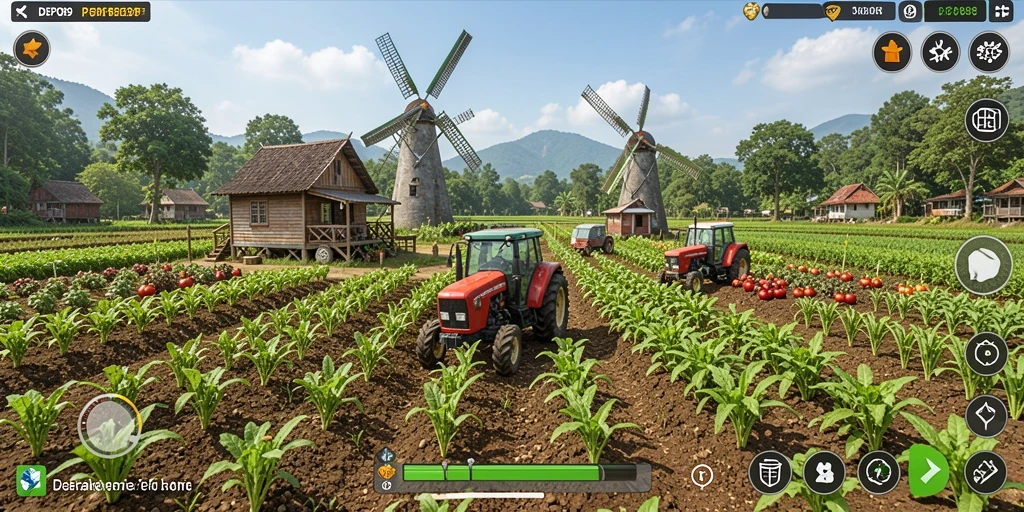 Tangkapan layar gameplay DEPO89 menunjukkan aktivitas pertanian yang menarik.