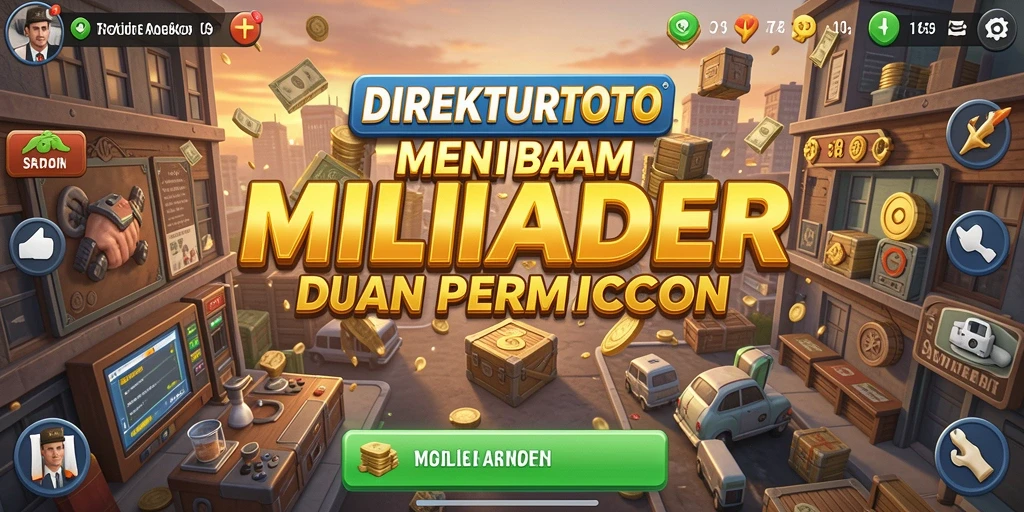 Tampilan gameplay seru di DIREKTURTOTO dengan elemen Tycoon.