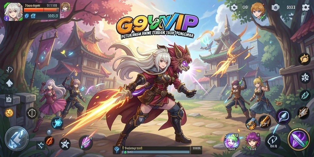 Screenshot G9VIP menampilkan karakter Anime beraksi dalam pertarungan epik.