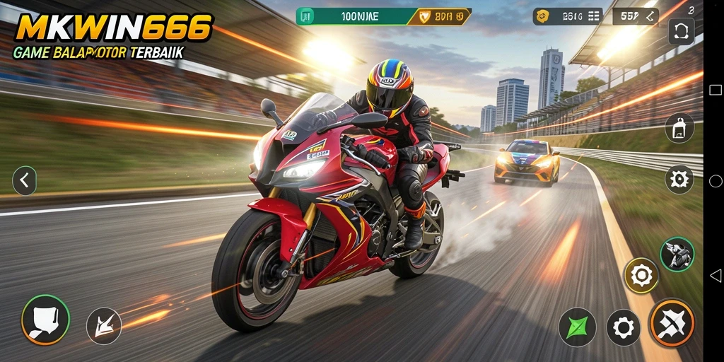 Screenshot utama MKWIN666 menampilkan balapan motor yang mendebarkan dan penuh aksi.