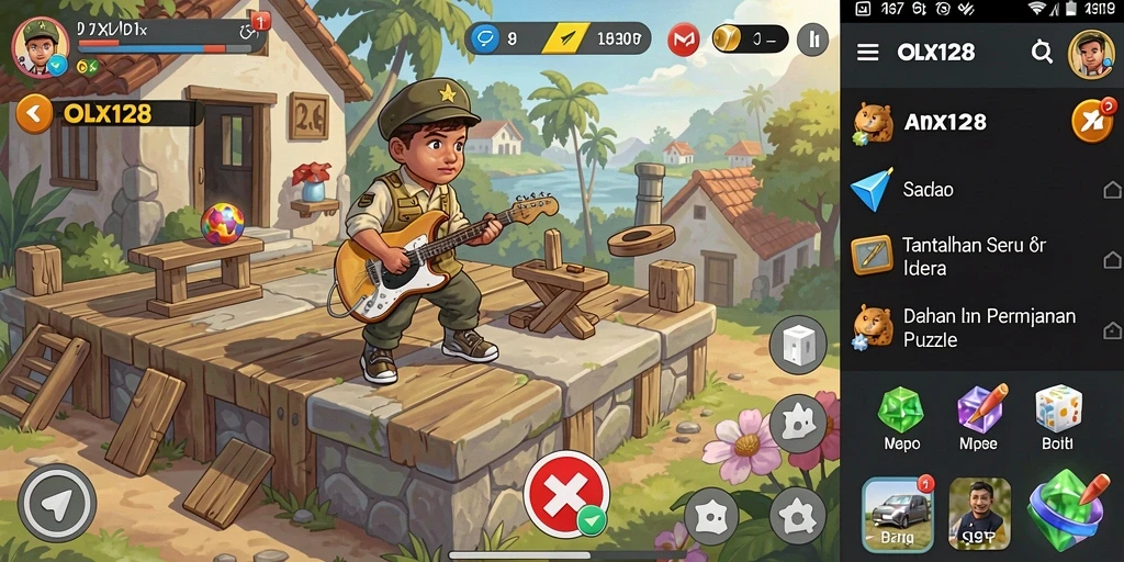 Tampilan gameplay OLX128 yang menantang dan menarik di layar ponsel.