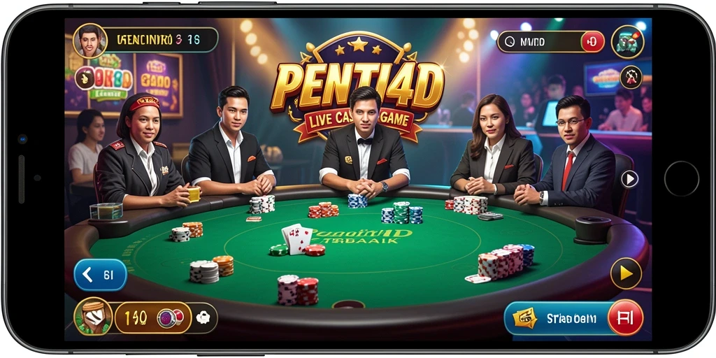 Tampilan gameplay Live Casino PENITI4D yang menegangkan dan interaktif.