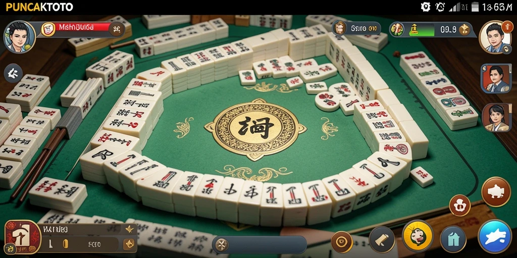 Screenshot gameplay PUNCAKTOTO menampilkan aksi bermain Mahjong yang seru.