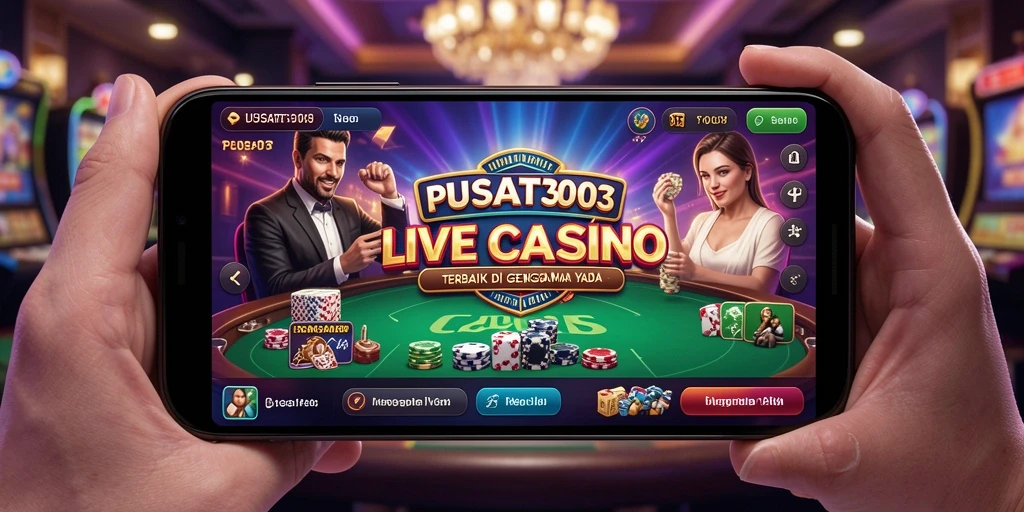 Tampilan gameplay Live Casino yang mendebarkan dan interaktif di PUSAT303.
