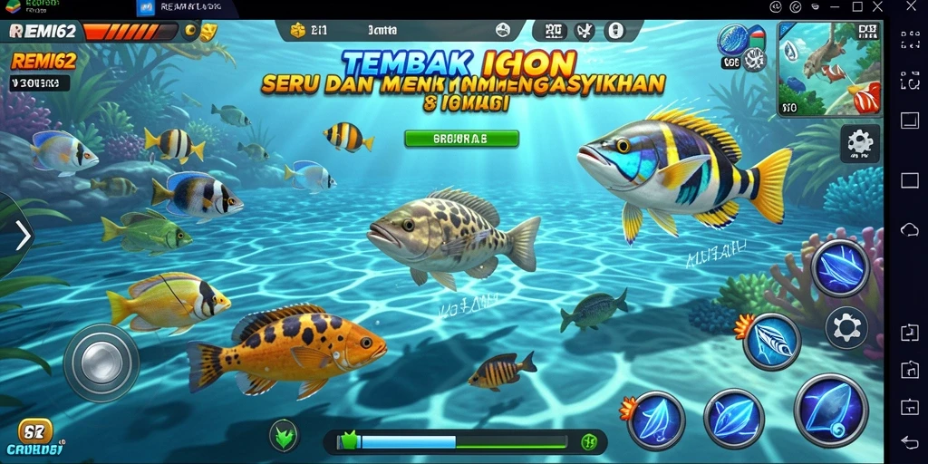 Tampilan gameplay Tembak Ikan yang menarik dan seru.