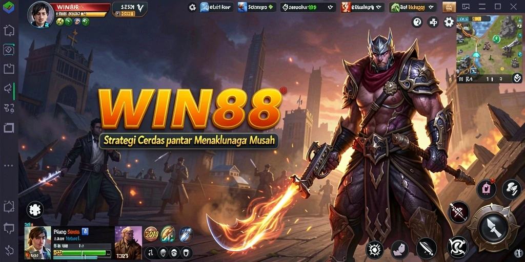 Tampilan gameplay <strong>WIN88</strong> yang menegangkan dan dinamis saat pertempuran berlangsung.