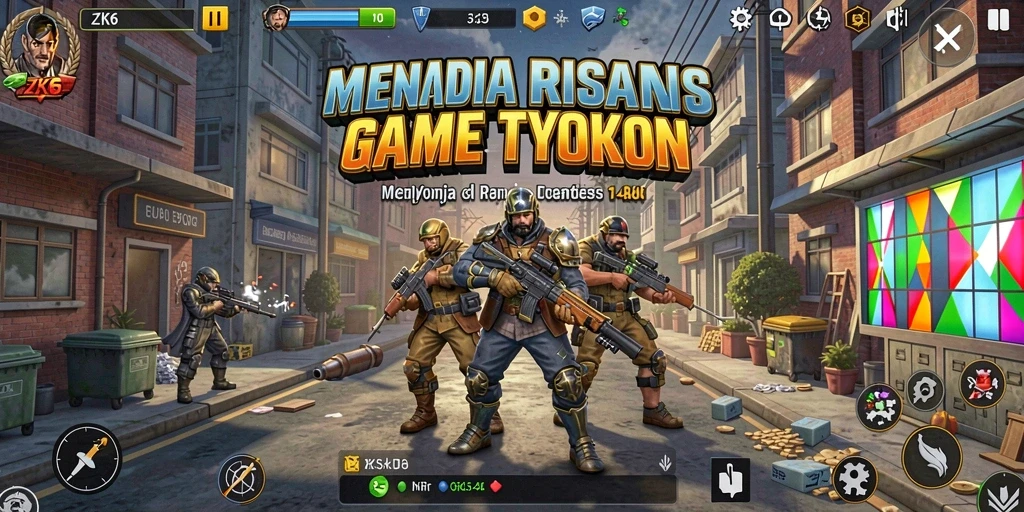 Screenshot utama ZK6 menampilkan pemain mengelola bisnis dengan strategi yang cermat.